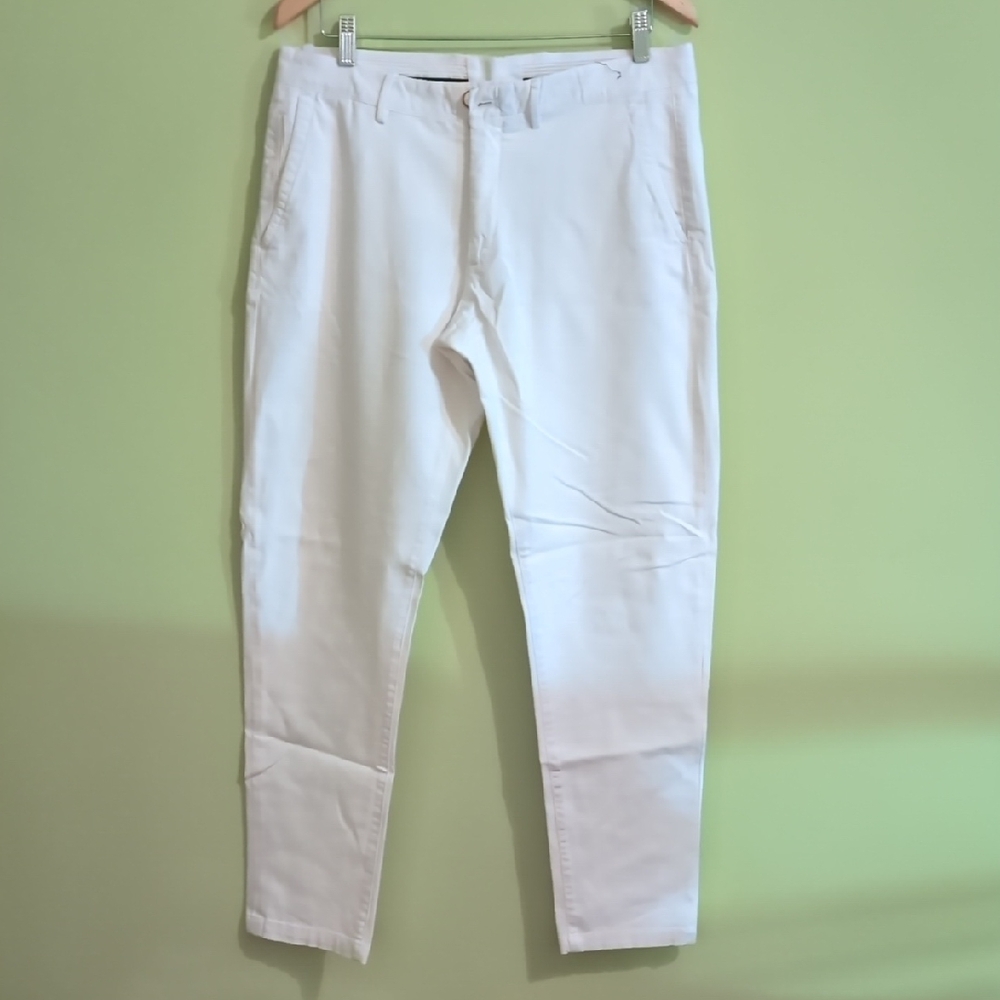 Massimo Dutti Men's Crisp White Chinos